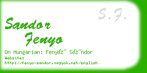 sandor fenyo business card